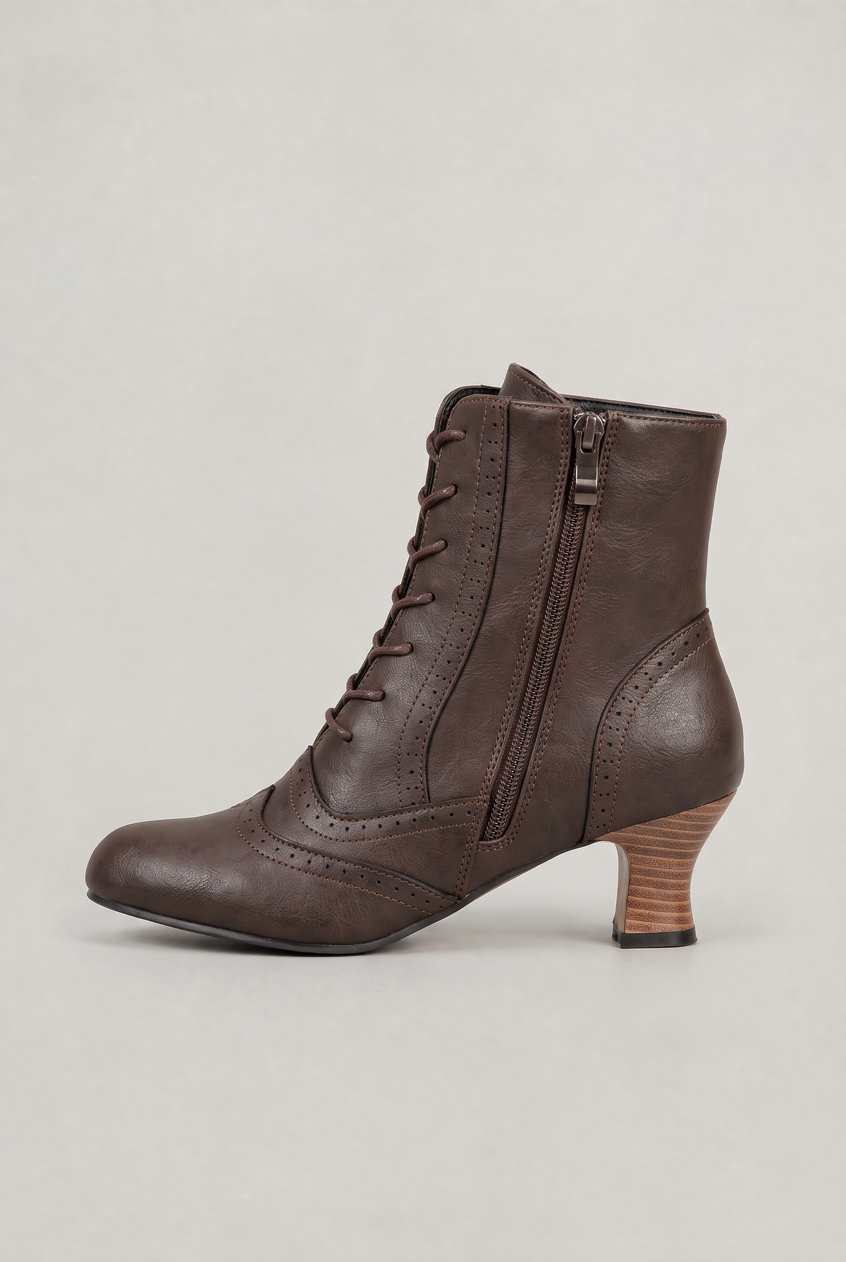 Women’s Victorian Lace Up Heeled Mid-Calf Boots
