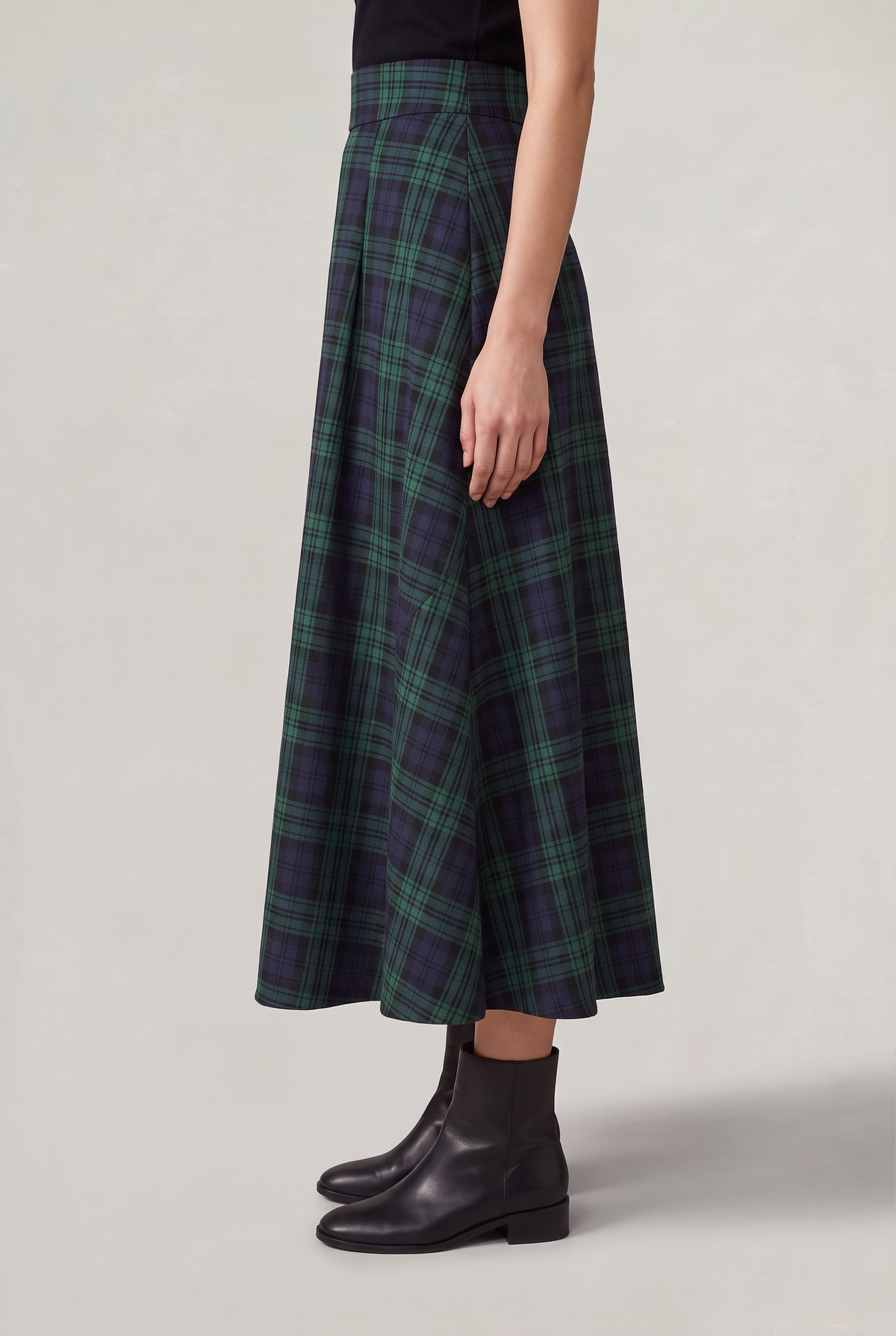 Women’s Tartan A-Line Midi Skirt
