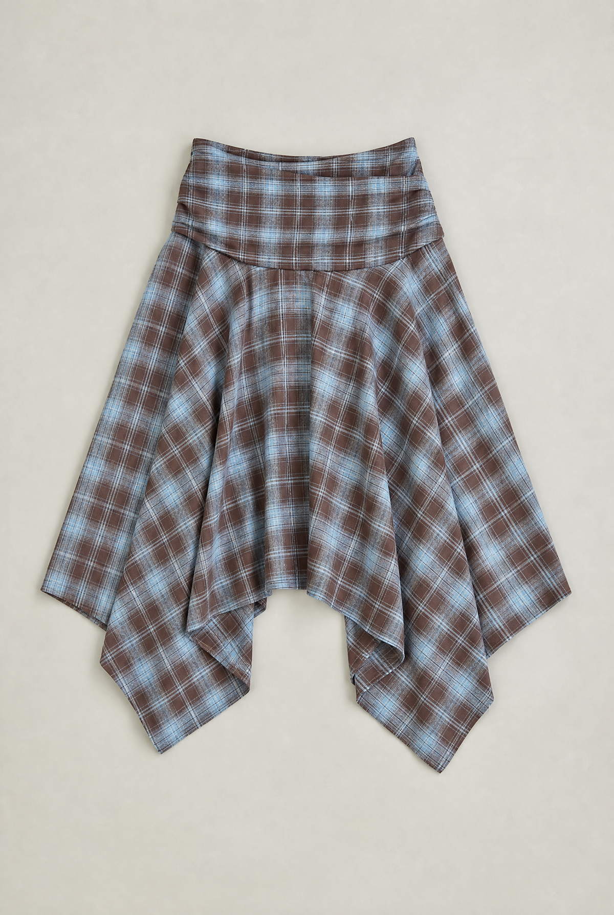 Women’s Check Asymmetric Midi Skirt