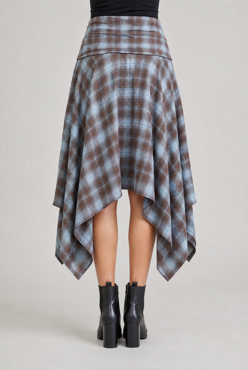 Women’s Check Asymmetric Midi Skirt