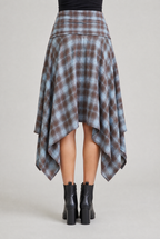 Women’s Check Asymmetric Midi Skirt