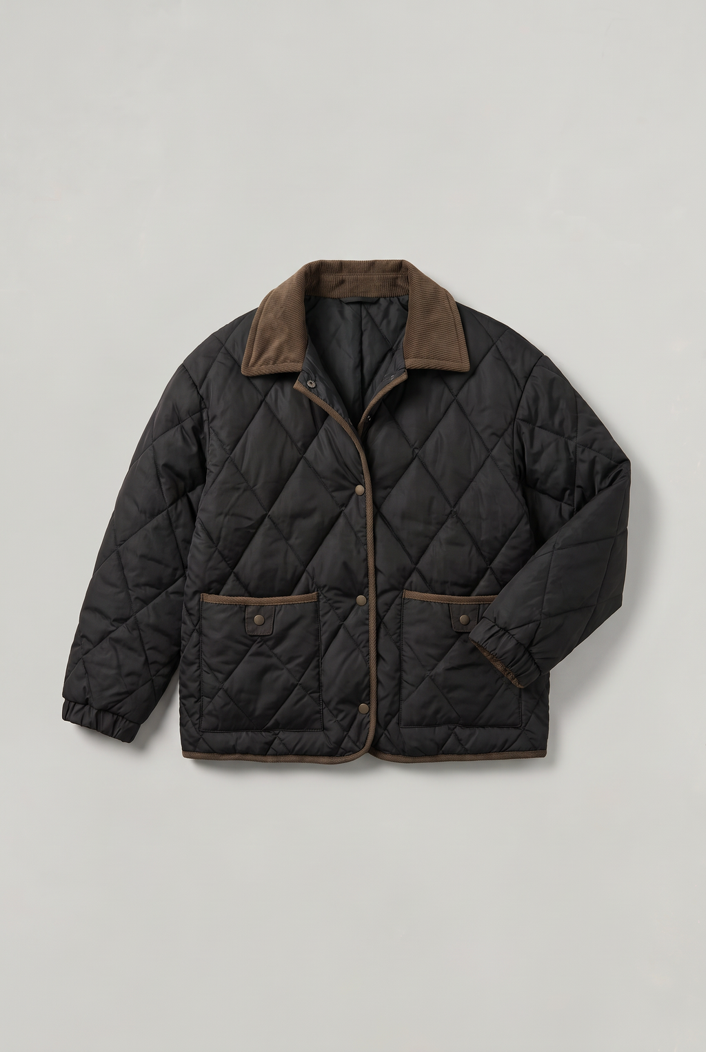 Women’s Cord Collar Diamond Quilted Jacket