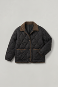 Women’s Cord Collar Diamond Quilted Jacket