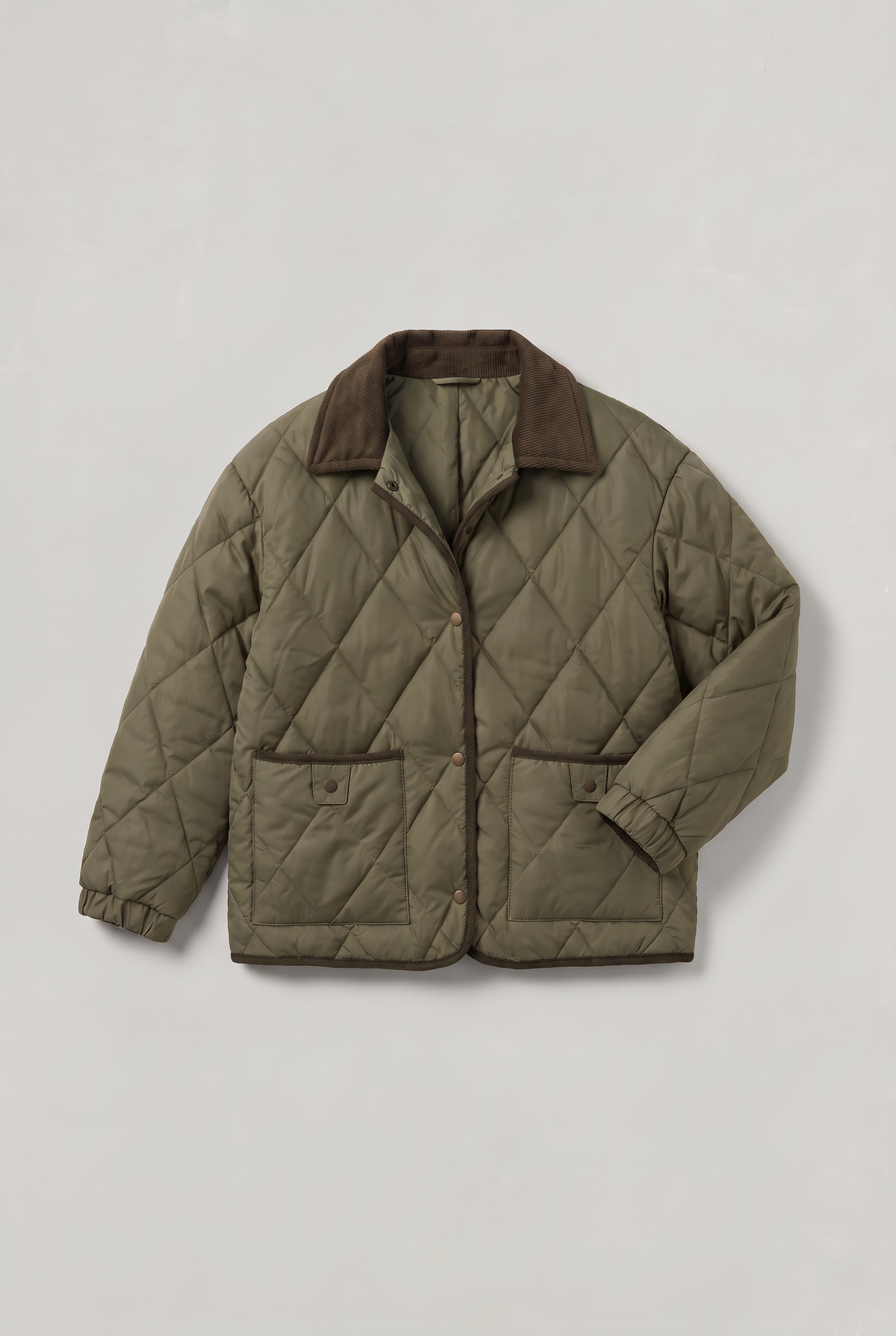 Women’s Cord Collar Diamond Quilted Jacket