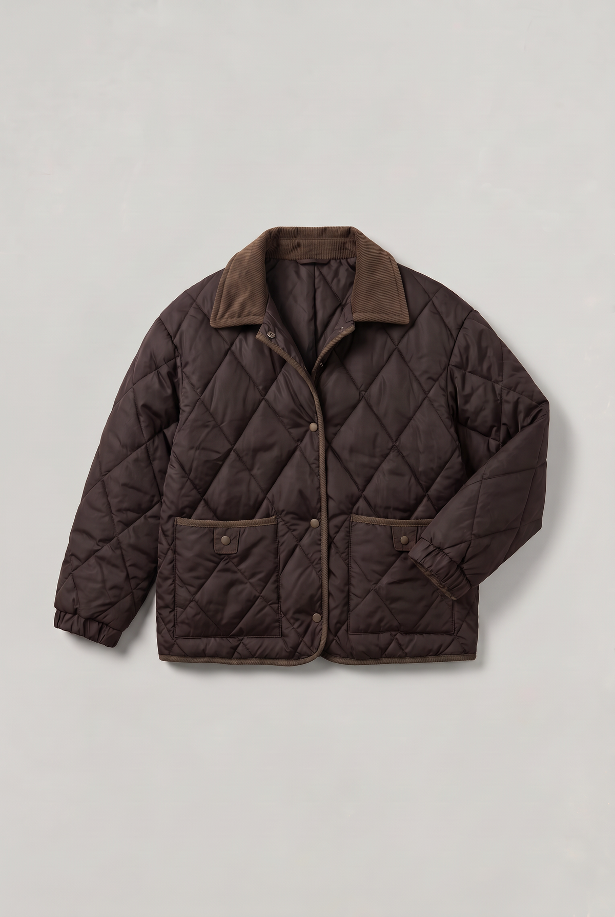 Women’s Cord Collar Diamond Quilted Jacket