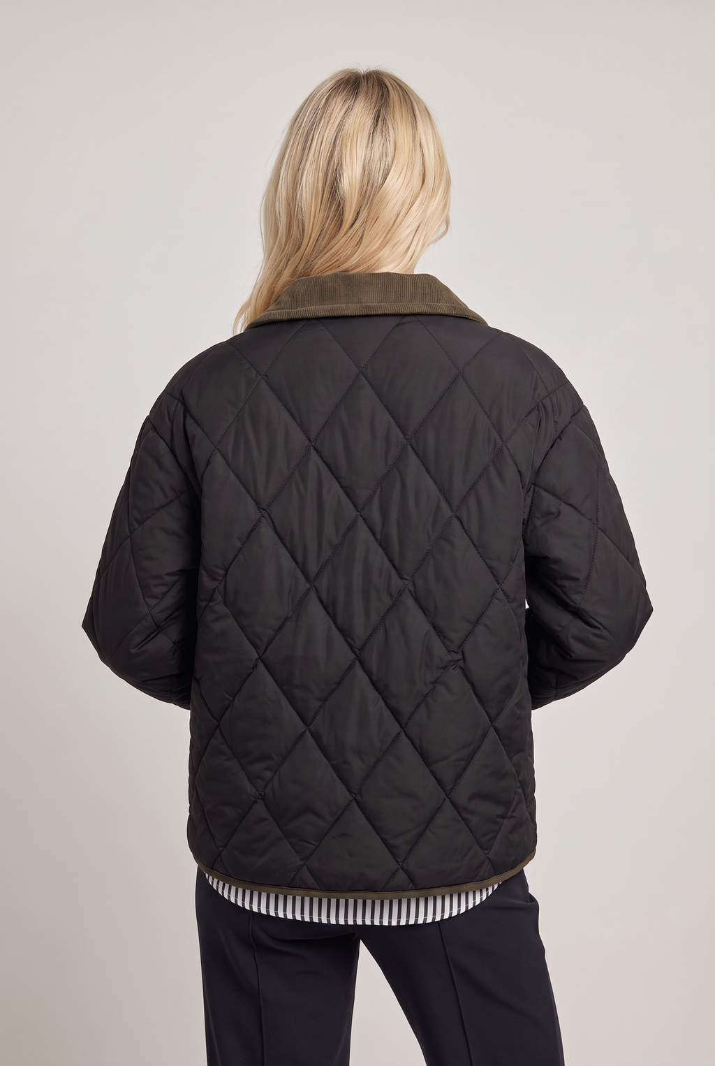 Women’s Cord Collar Diamond Quilted Jacket