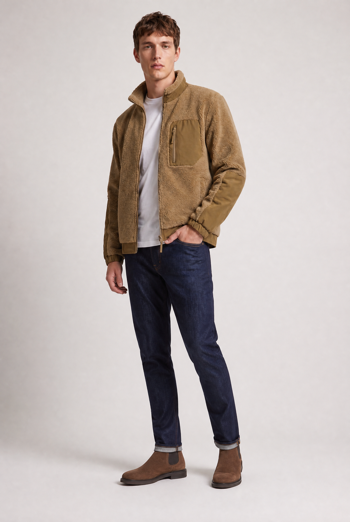 Men’s Teddy Fleece Zip-Up Jacket