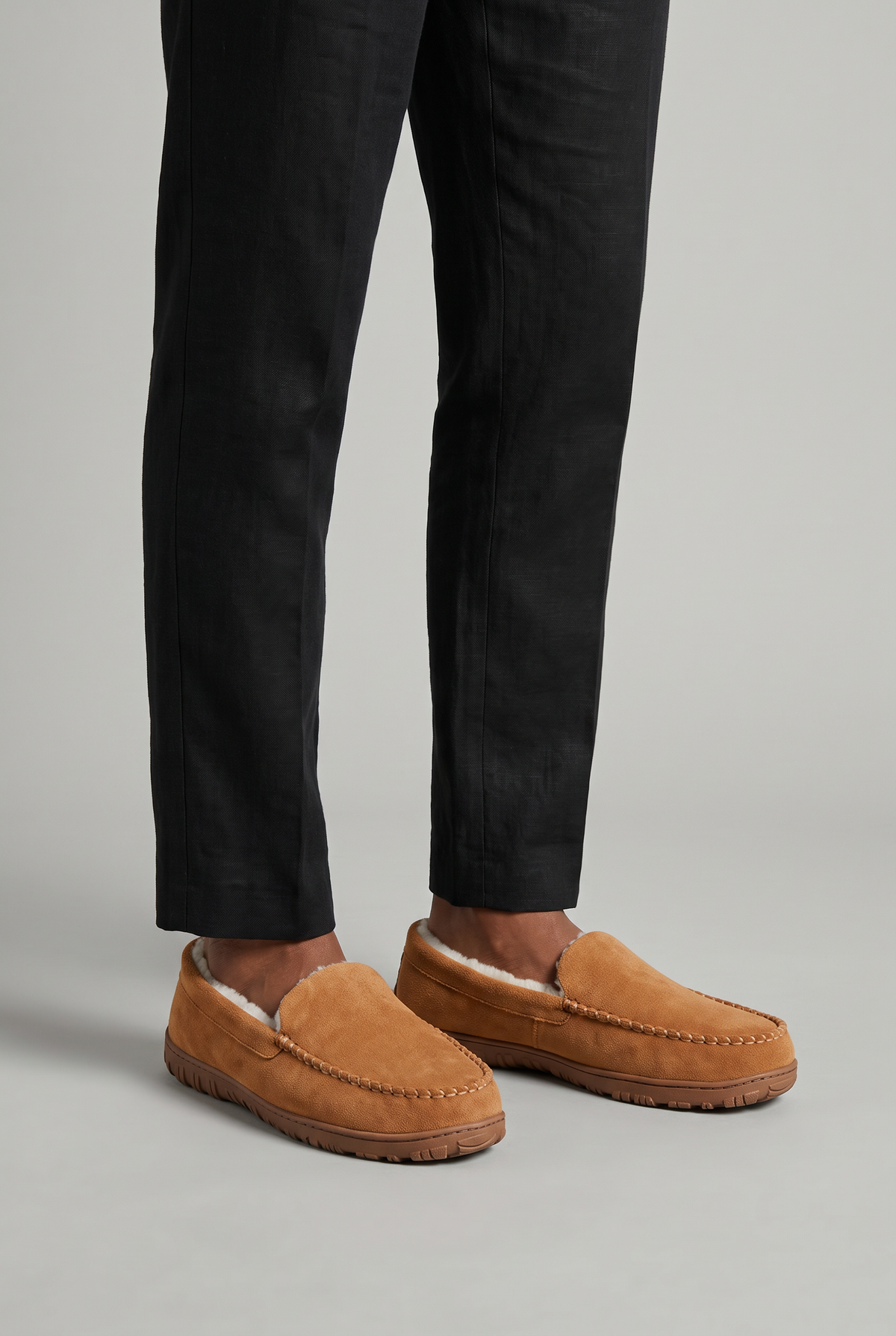 Men’s Suede Moccasin Slippers