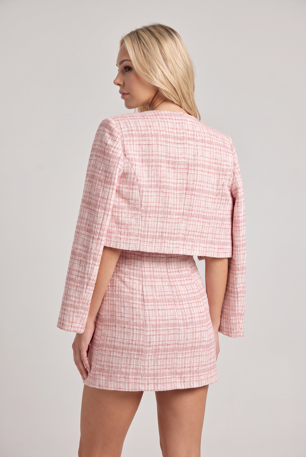 Women’s Checkered Mini Dress and Jacket Set