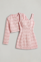 Women’s Checkered Mini Dress and Jacket Set