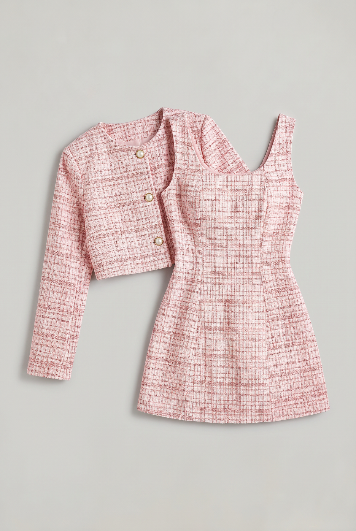 Women’s Checkered Mini Dress and Jacket Set