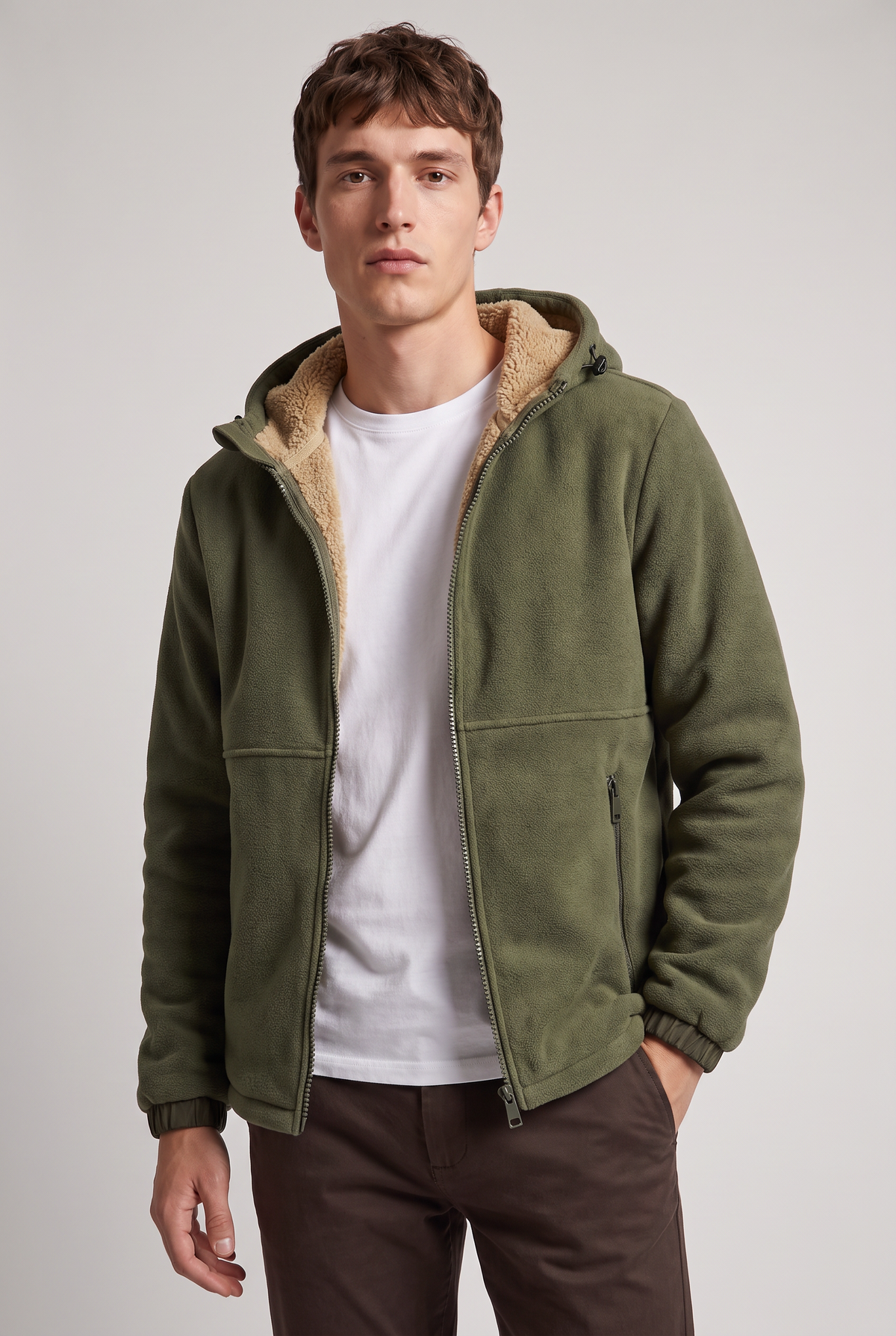 Men’s Hooded Fleece-Lined Jacket