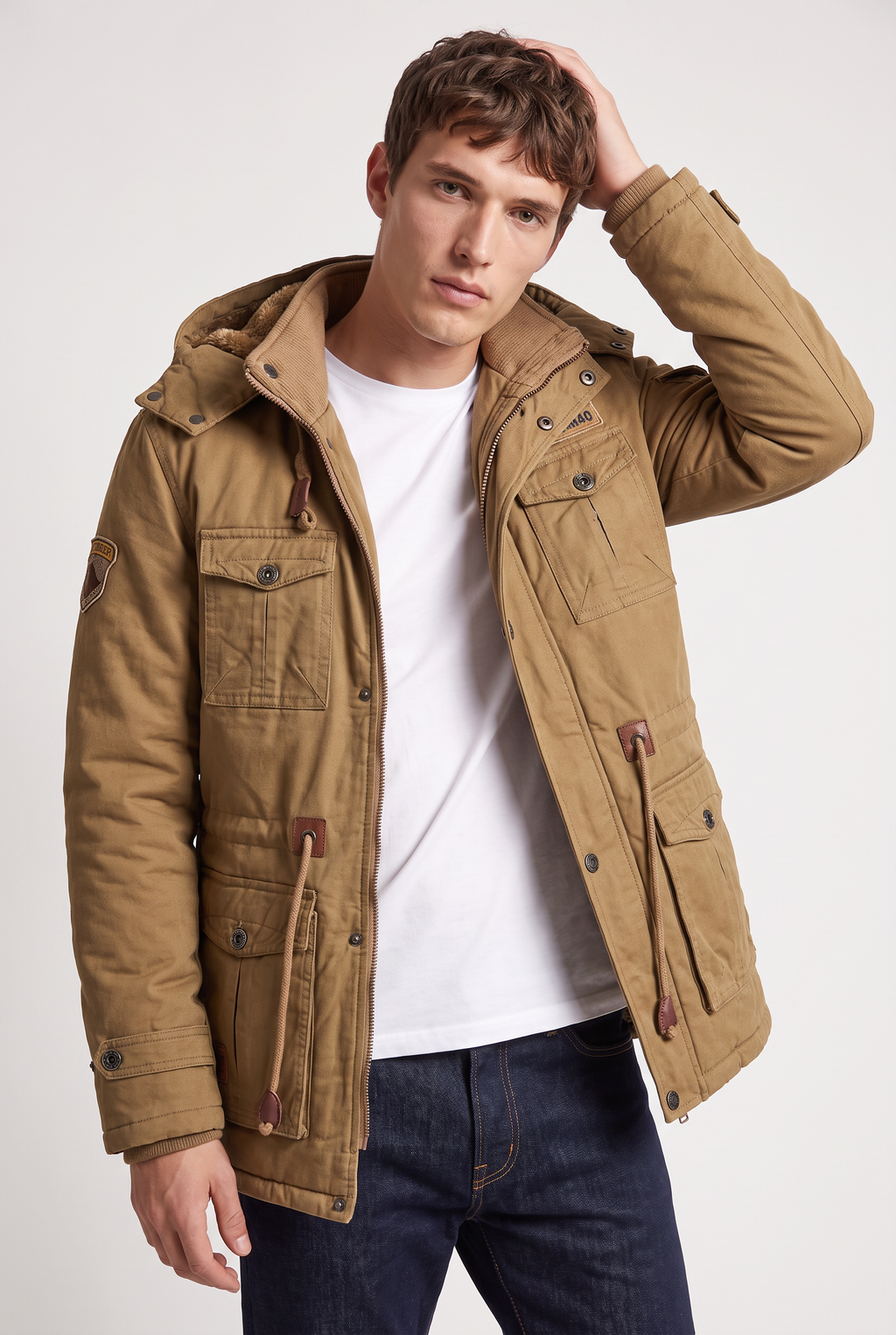 Men’s Fleece-Lined Multi-Pocket Outdoor Jacket