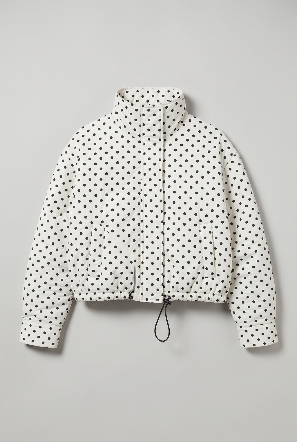 Women’s Polka Dot Stand Collar Zip Jacket