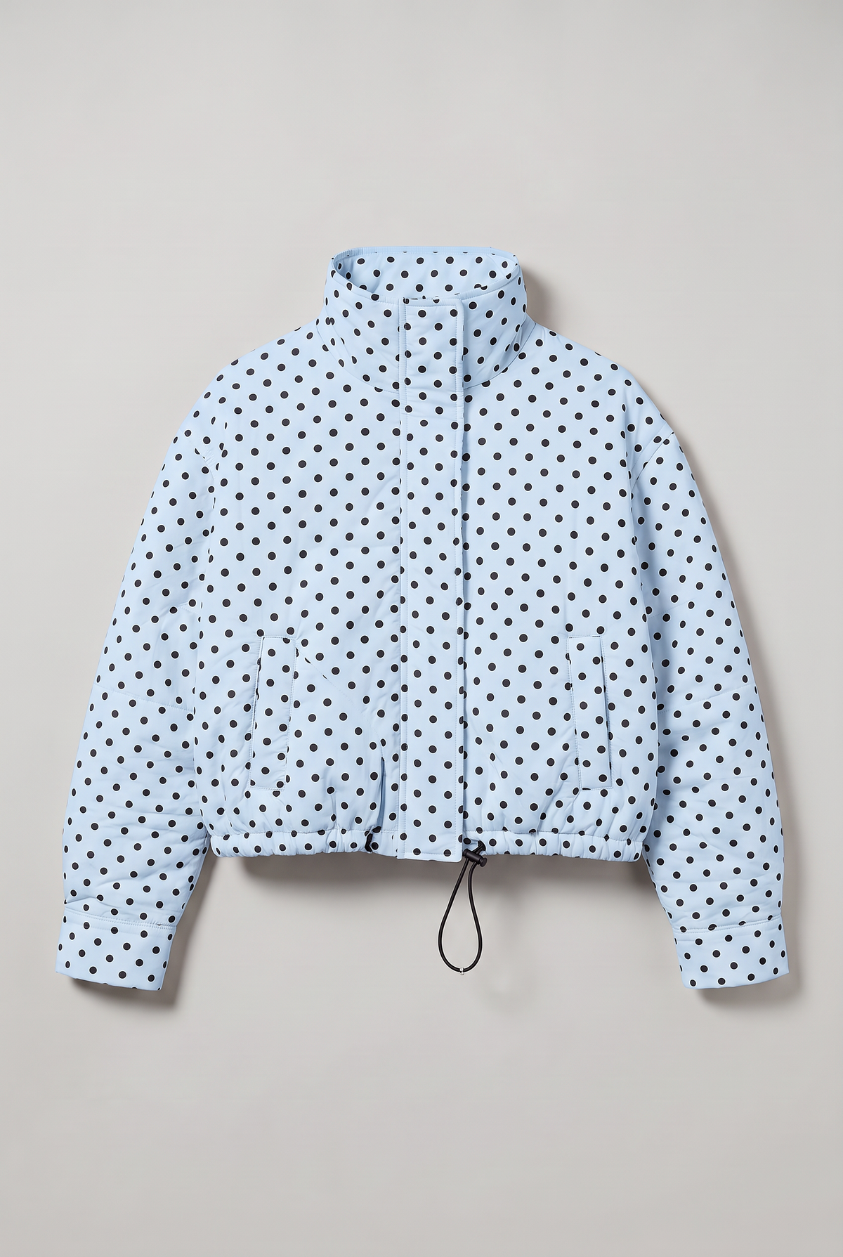Women’s Polka Dot Stand Collar Zip Jacket