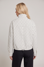 Women’s Polka Dot Stand Collar Zip Jacket