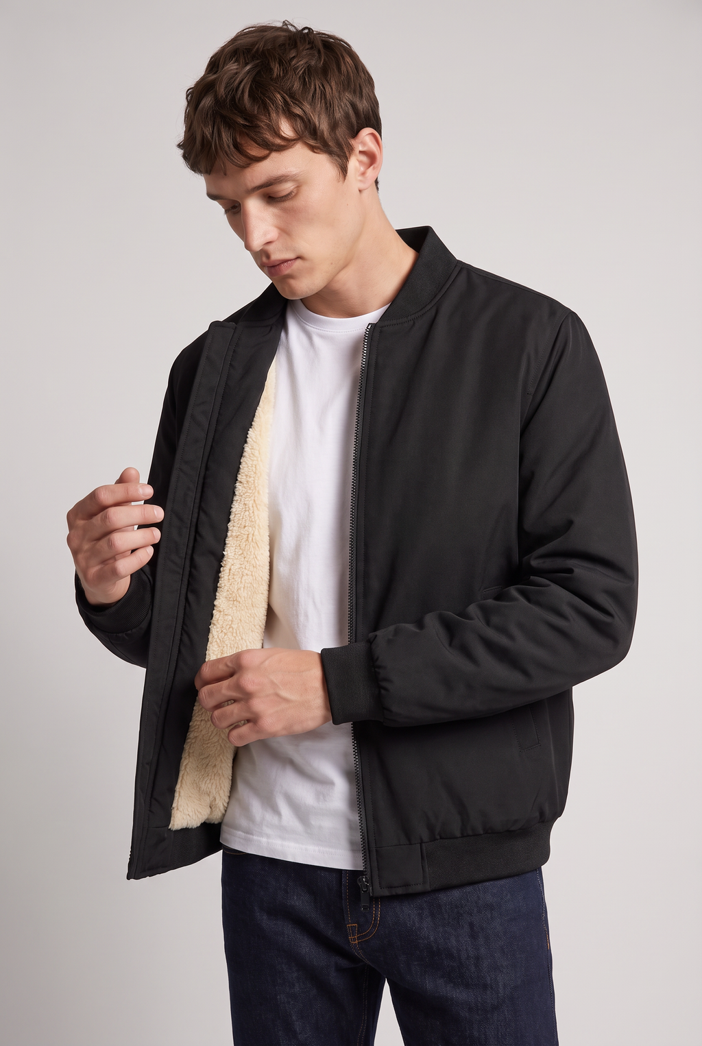 Men’s Fleece-Lined Bomber Jacket