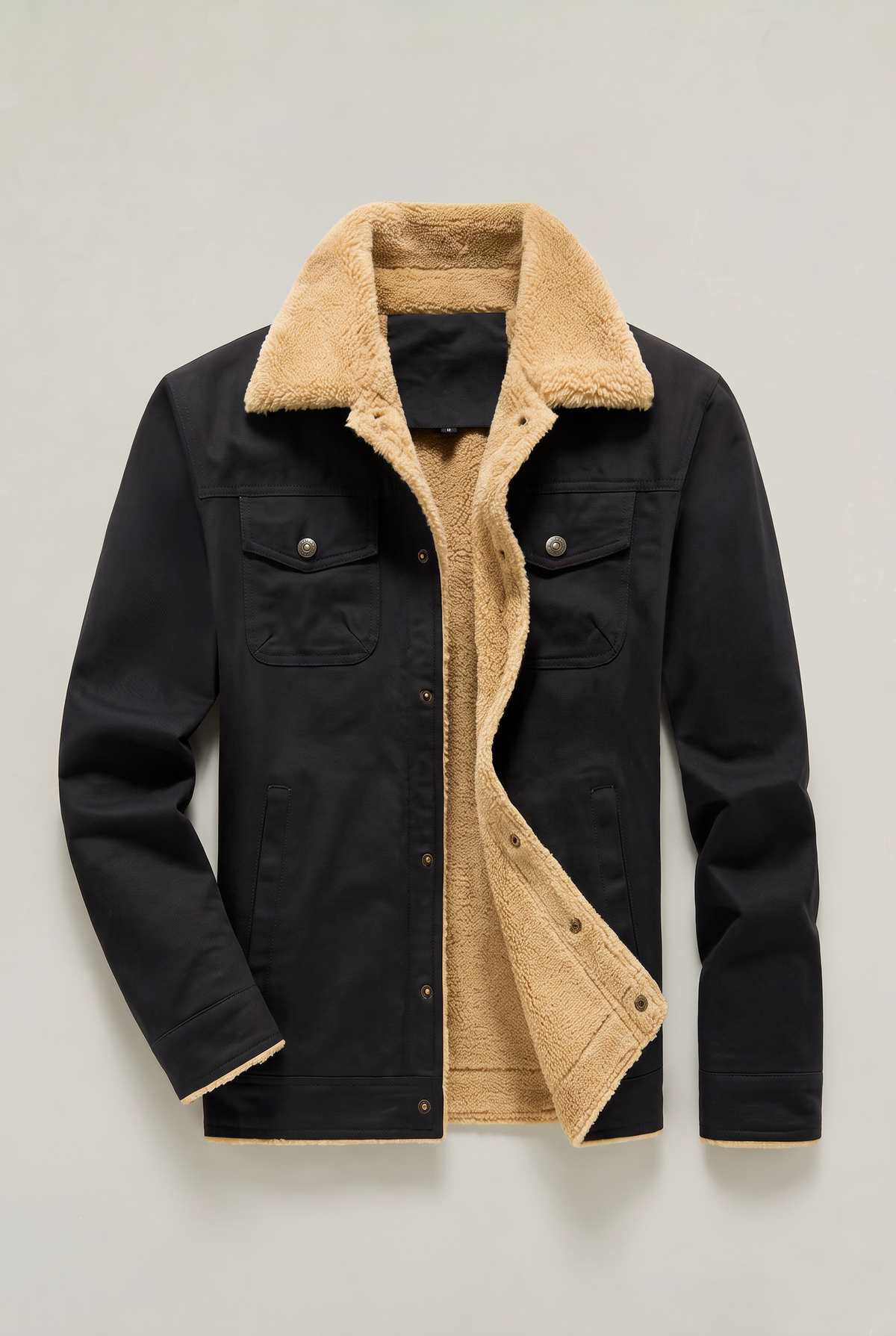 Men’s Sherpa Collar Fleece-Lined Jacket
