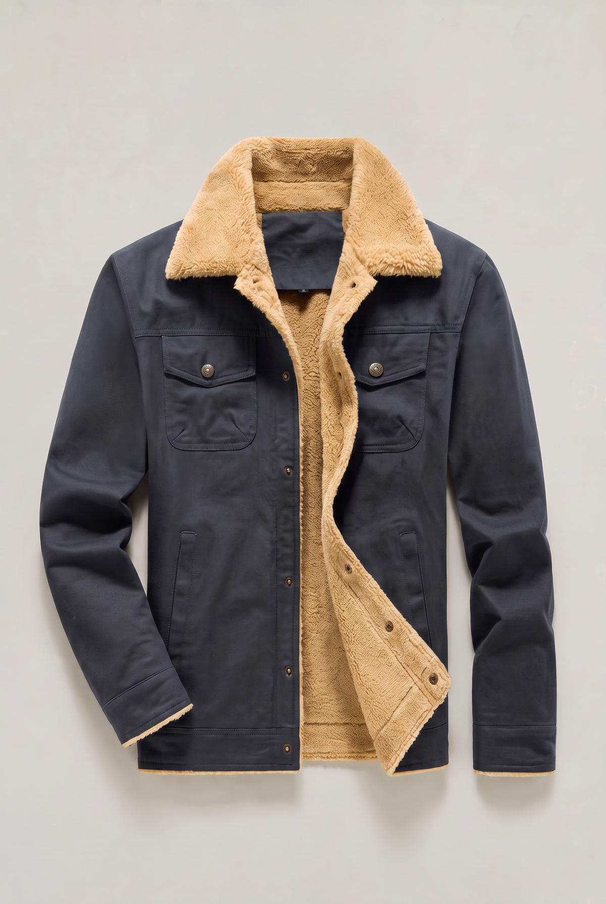 Men’s Sherpa Collar Fleece-Lined Jacket
