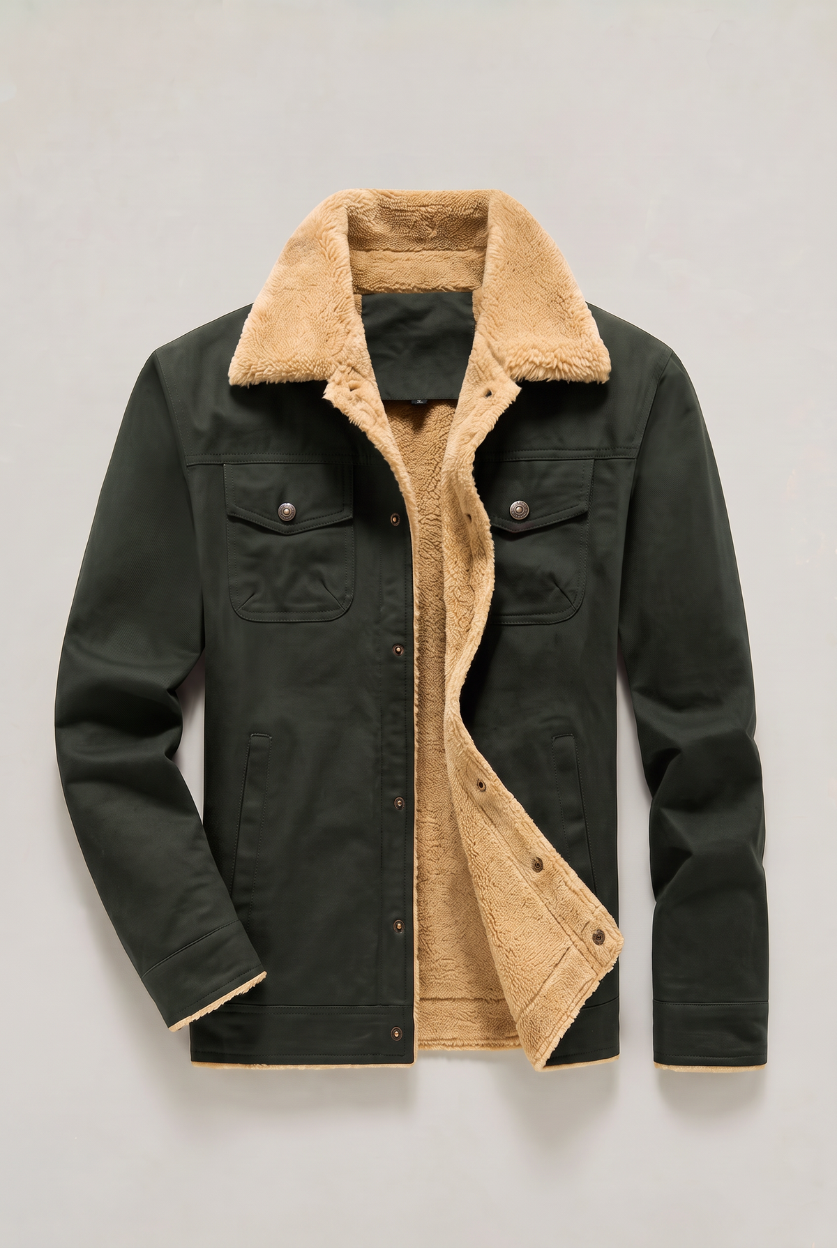 Men’s Sherpa Collar Fleece-Lined Jacket