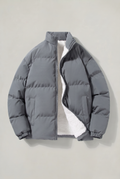 Men’s Fleece-Lined Puffer Jacket - Padded Winter Jacket