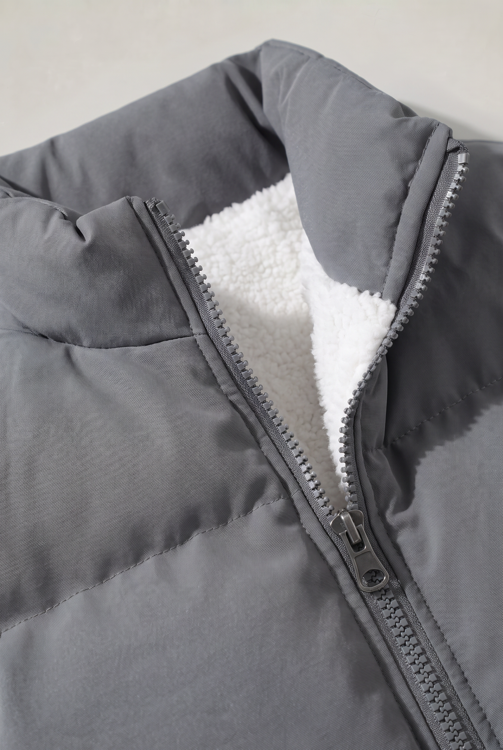Men’s Fleece-Lined Puffer Jacket - Padded Winter Jacket