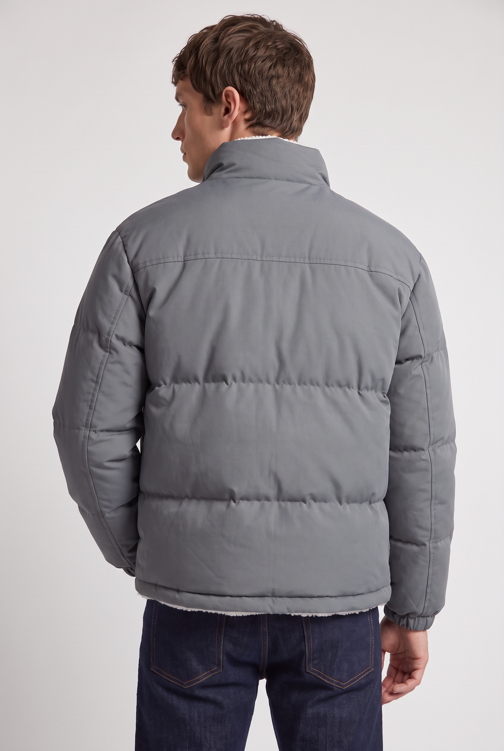 Men’s Fleece-Lined Puffer Jacket - Padded Winter Jacket