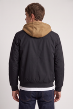 Men’s Plaid-Lined Hooded Bomber Jacket