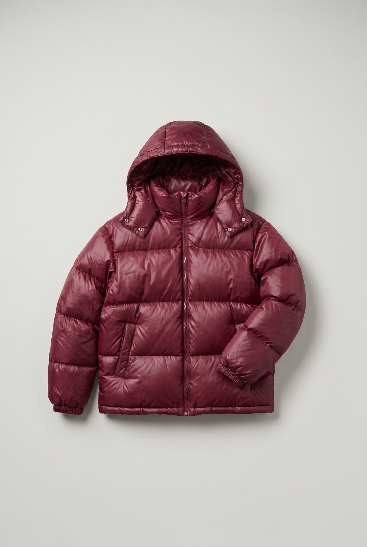 Women’s Oversized Hooded Puffer Jacket - Red Wine