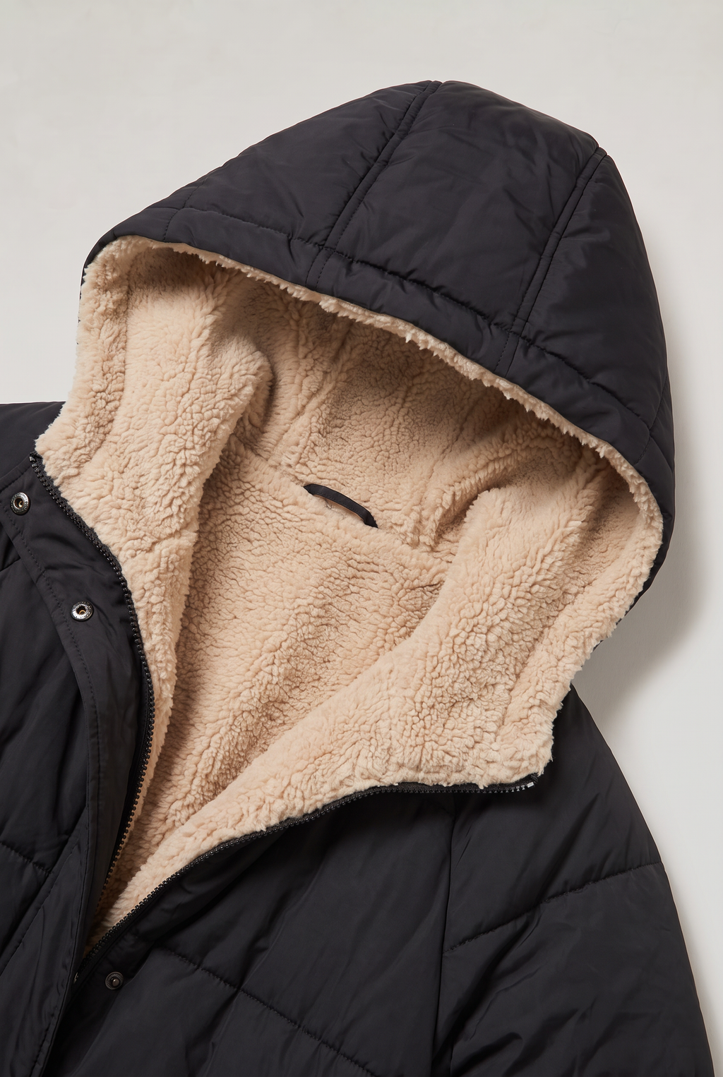 Women’s Fleece Lined Longline Quilted Puffer Coat