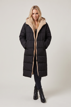Women’s Fleece Lined Longline Quilted Puffer Coat