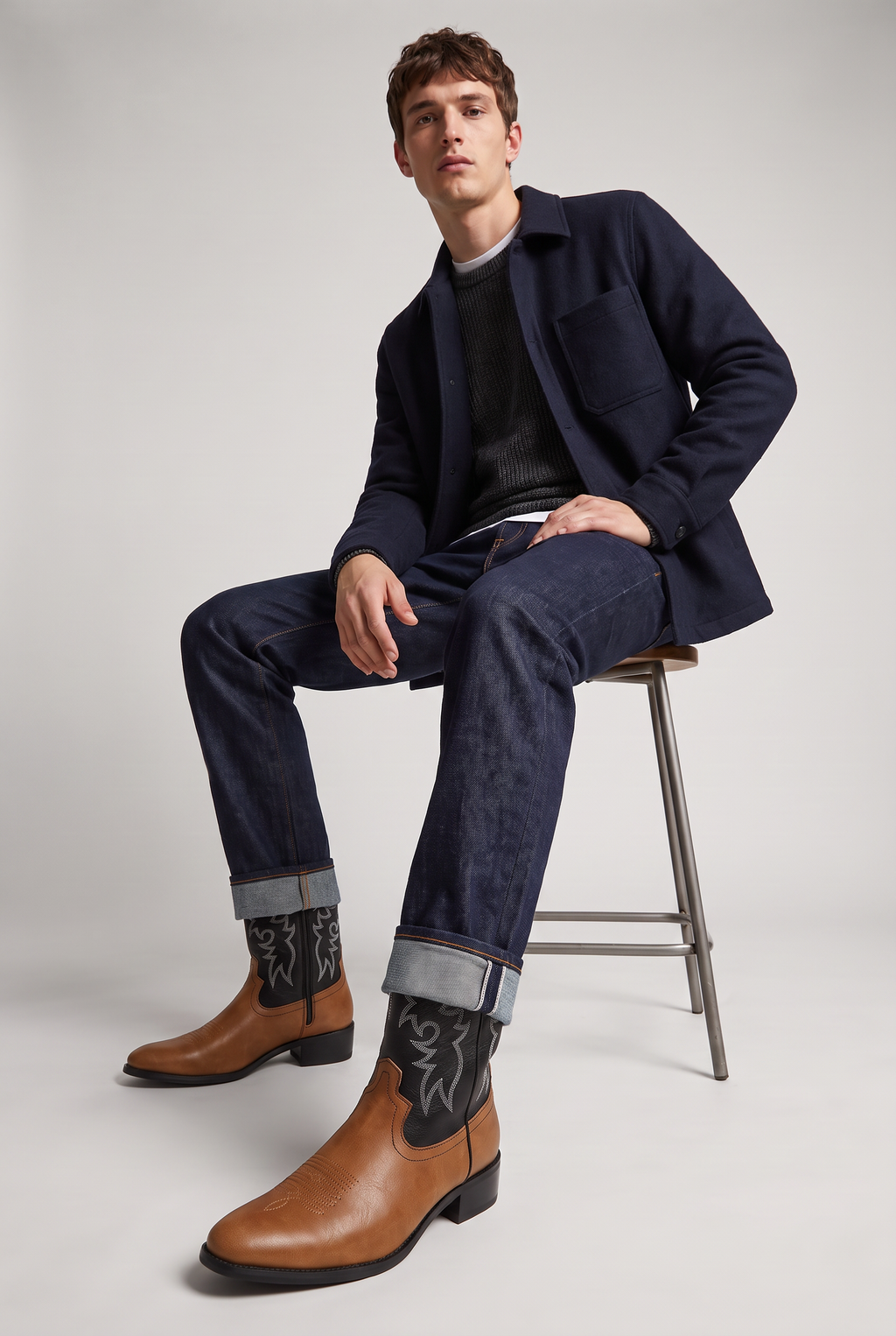Men’s Embroidered Western Cowboy Boots