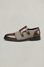 Men’s Herringbone Double Monk Strap Shoes