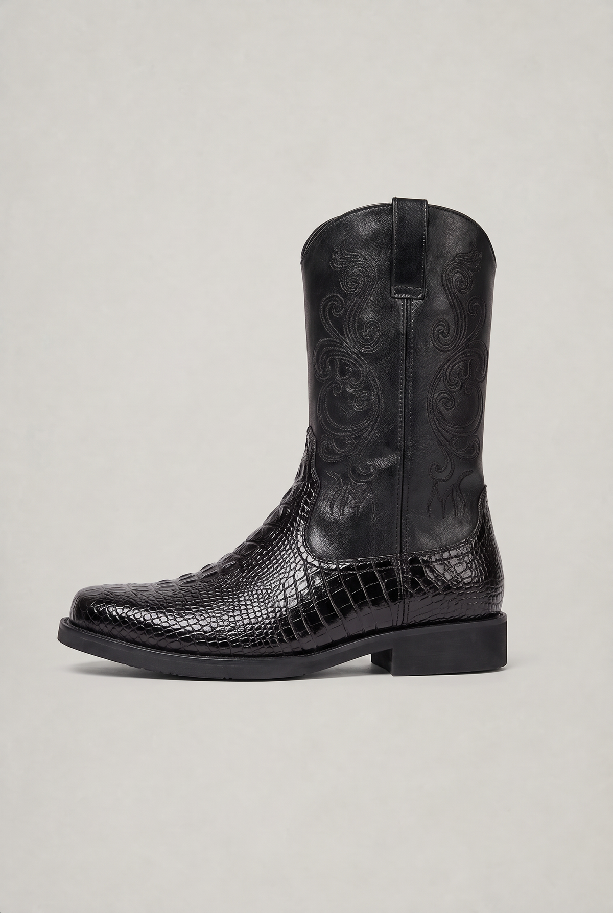 Men’s Croc Effect Western Cowboy Boots
