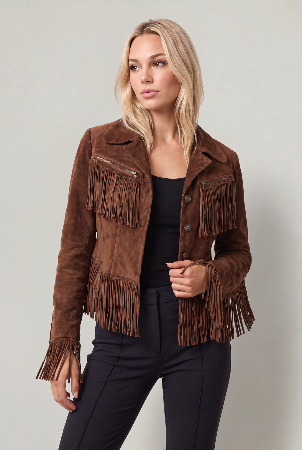 Women’s Western Tassel Suede Jacket