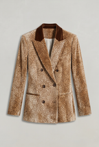 Women’s Double-Breasted Fawn Print Blazer