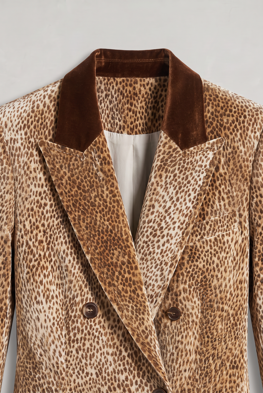 Women’s Double-Breasted Fawn Print Blazer
