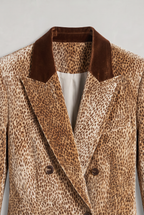 Women’s Double-Breasted Fawn Print Blazer