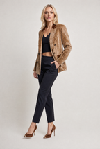 Women’s Double-Breasted Fawn Print Blazer
