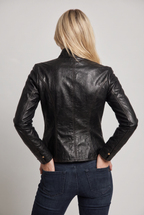 Women’s Faux Leather Military Jacket