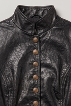 Women’s Faux Leather Military Jacket
