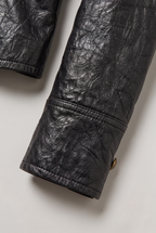 Women’s Faux Leather Military Jacket