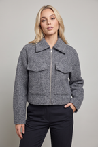 Women’s Cropped Zip-Up Utility Jacket