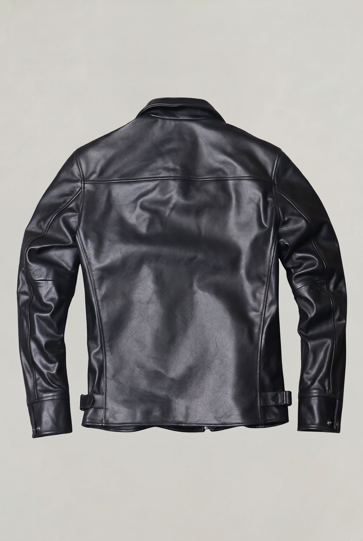 Men’s Genuine Leather Biker Collared Jacket