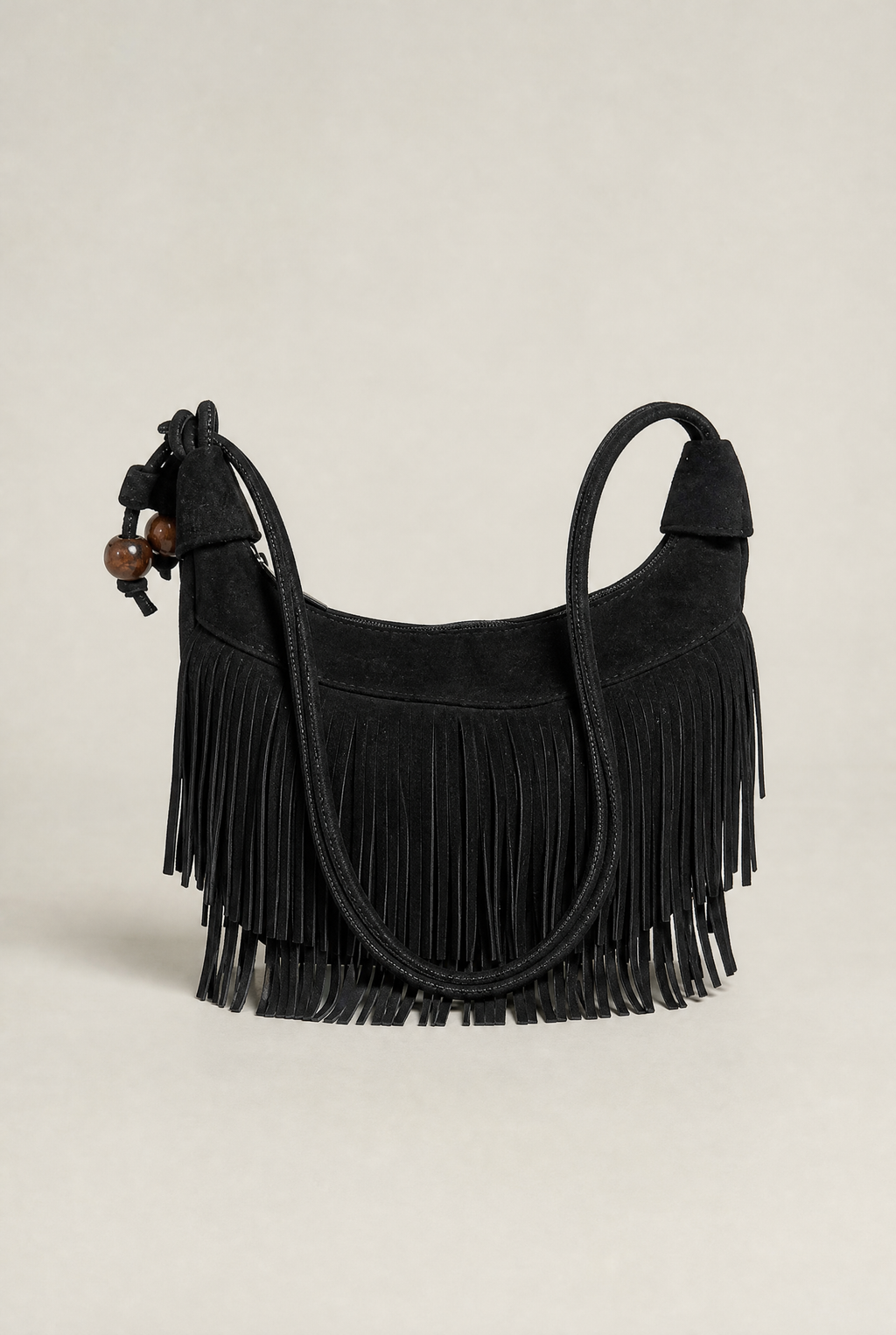 Fringe Shoulder Bag Women’s Boho Suede Look Handbag