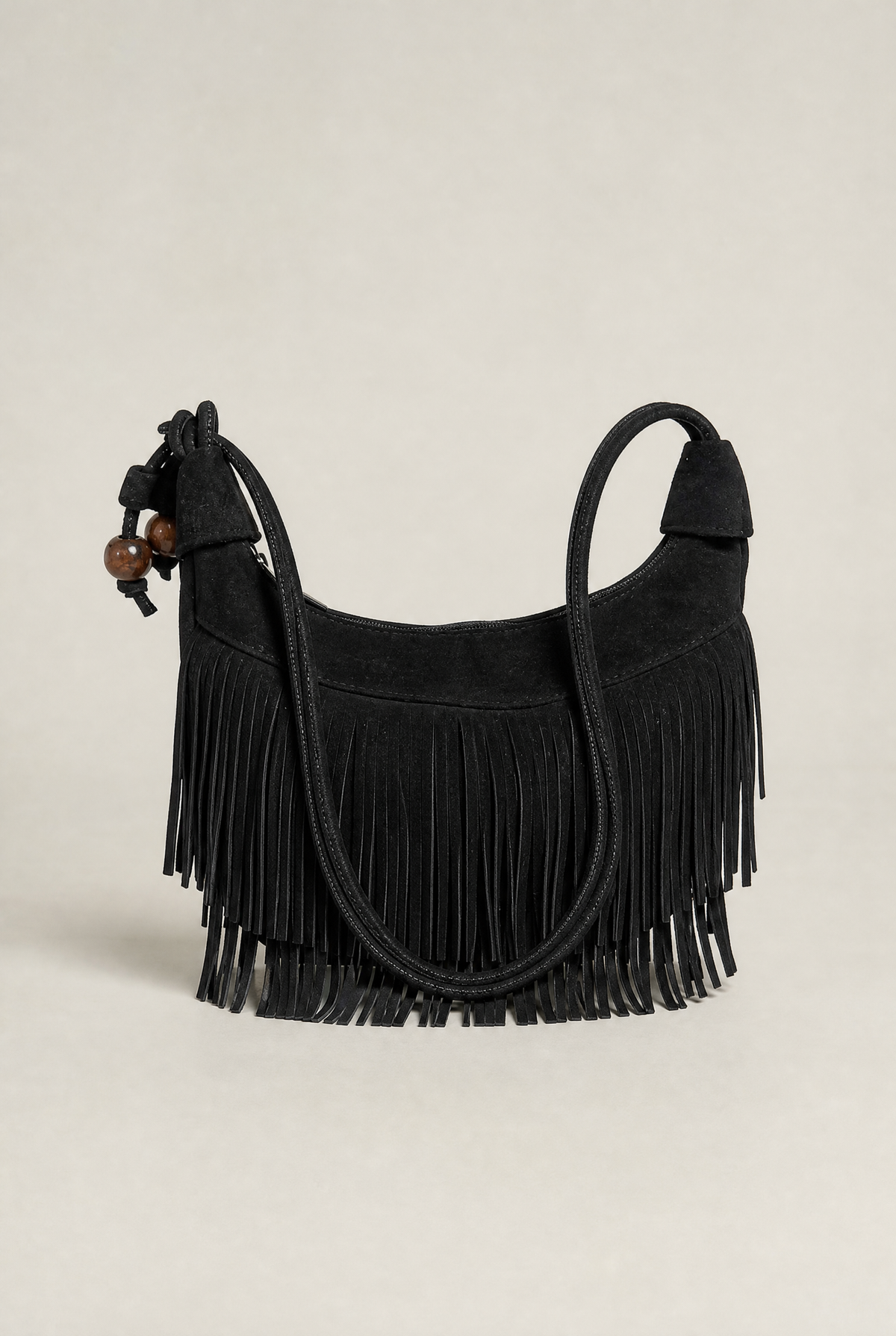 Fringe Shoulder Bag Women’s Boho Suede Look Handbag
