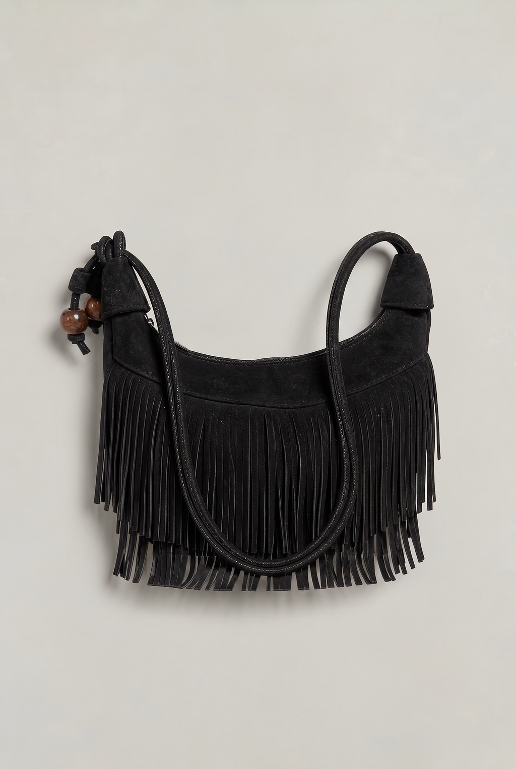 Fringe Shoulder Bag Women’s Boho Suede Look Handbag