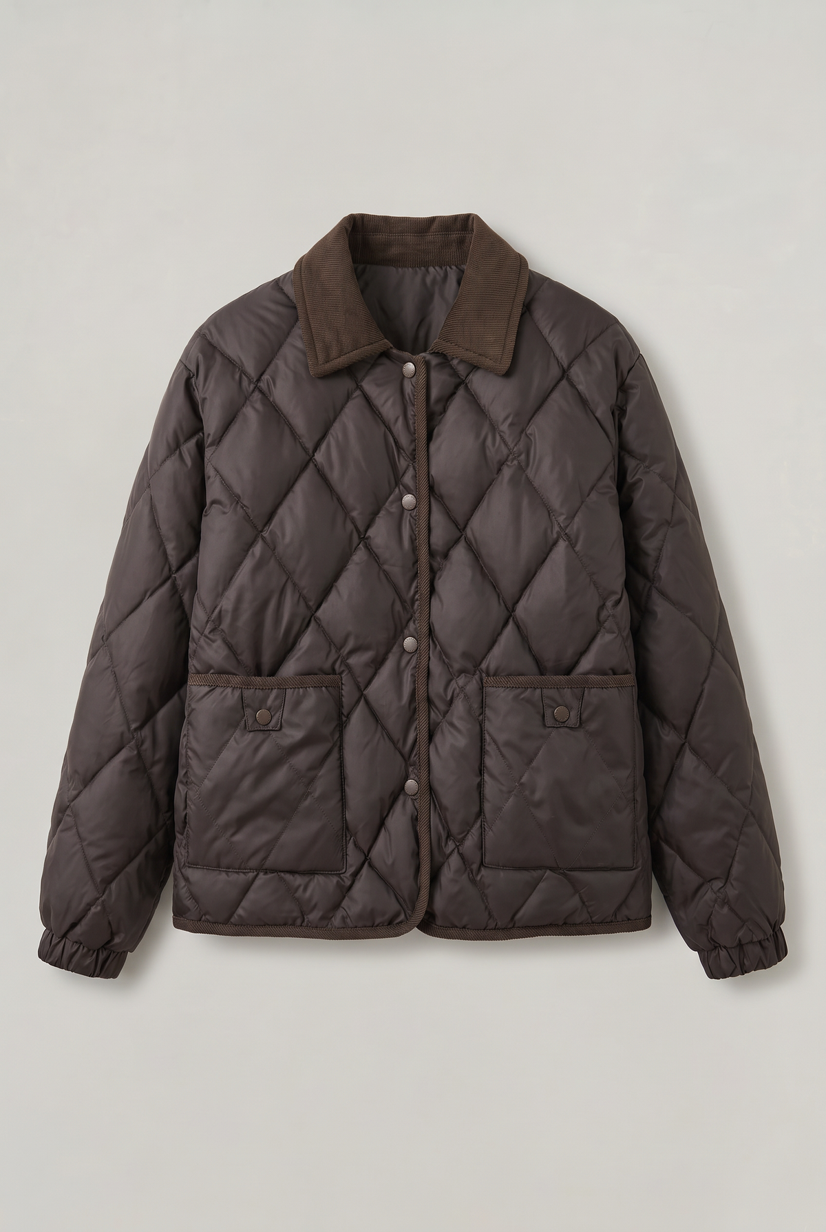 Women’s Quilted Jacket Corduroy Collar 