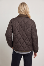 Women’s Quilted Jacket Corduroy Collar 