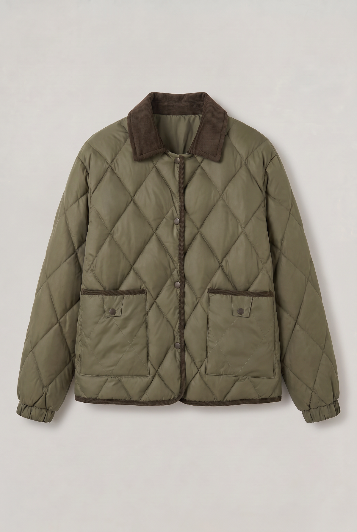 Women’s Quilted Jacket Corduroy Collar 
